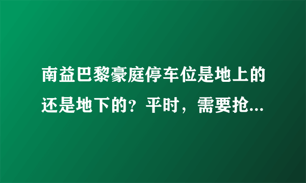 南益巴黎豪庭停车位是地上的还是地下的？平时，需要抢车位吗？租车位多少钱？