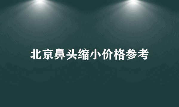 北京鼻头缩小价格参考