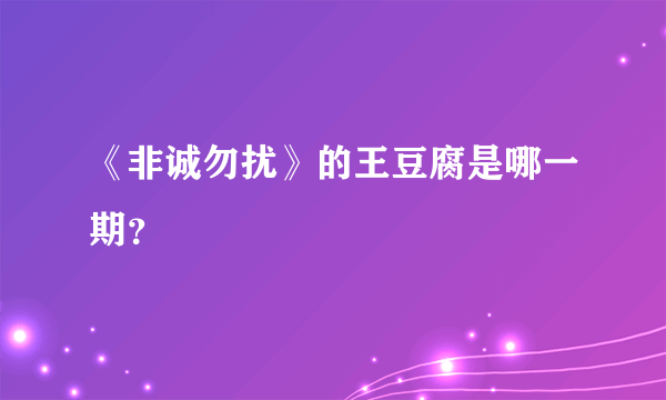 《非诚勿扰》的王豆腐是哪一期？