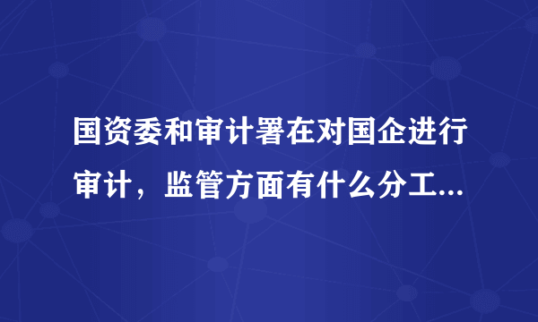 国资委和审计署在对国企进行审计，监管方面有什么分工和联系？