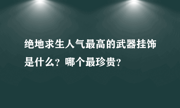 绝地求生人气最高的武器挂饰是什么？哪个最珍贵？