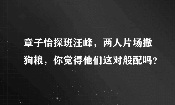 章子怡探班汪峰，两人片场撒狗粮，你觉得他们这对般配吗？