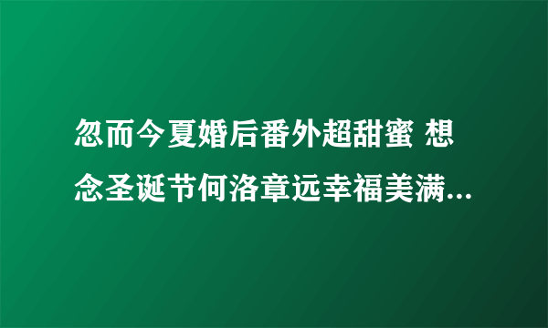 忽而今夏婚后番外超甜蜜 想念圣诞节何洛章远幸福美满(2)_飞外网