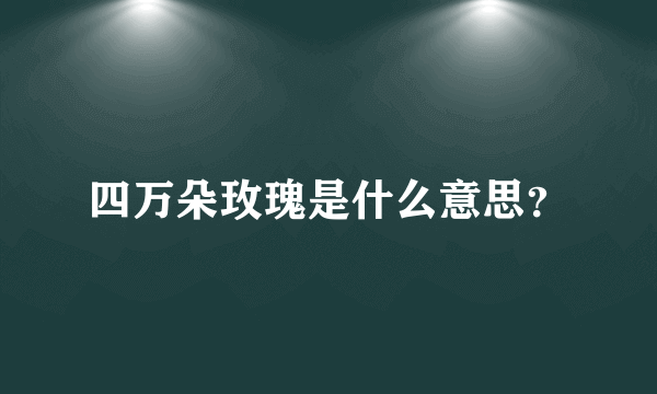 四万朵玫瑰是什么意思？