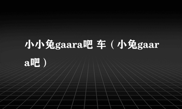 小小兔gaara吧 车（小兔gaara吧）