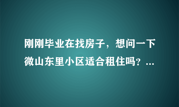 刚刚毕业在找房子，想问一下微山东里小区适合租住吗？小区的环境怎么样呢？