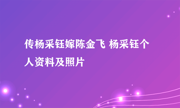 传杨采钰嫁陈金飞 杨采钰个人资料及照片