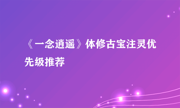 《一念逍遥》体修古宝注灵优先级推荐