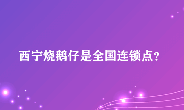 西宁烧鹅仔是全国连锁点？