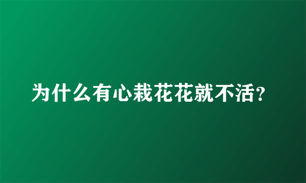 为什么有心栽花花就不活？