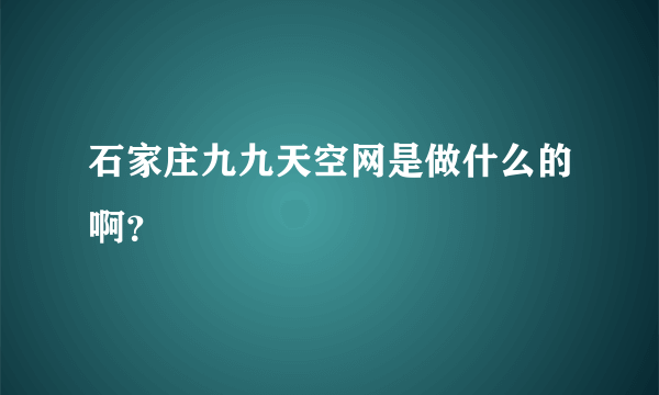 石家庄九九天空网是做什么的啊？