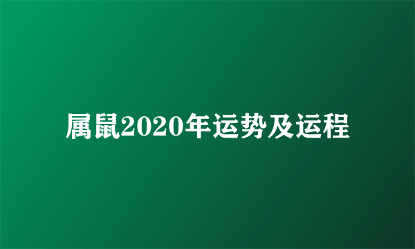 属鼠2020年运势及运程