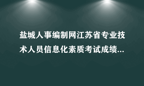 盐城人事编制网江苏省专业技术人员信息化素质考试成绩哪里查询？