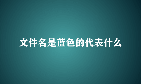 文件名是蓝色的代表什么