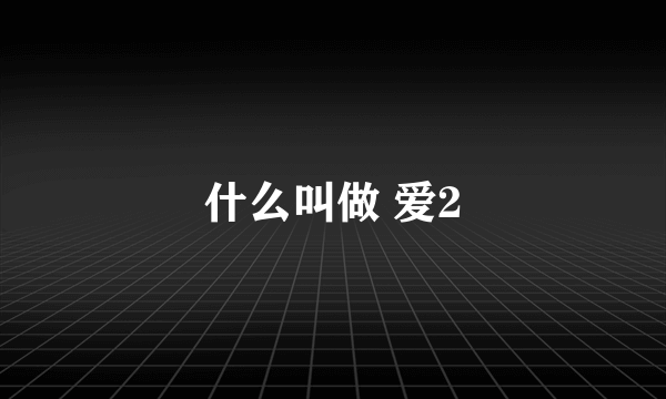 什么叫做 爱2