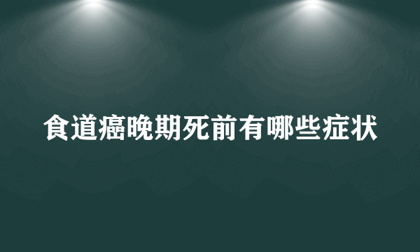 食道癌晚期死前有哪些症状