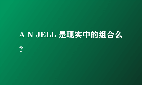 A N JELL 是现实中的组合么？