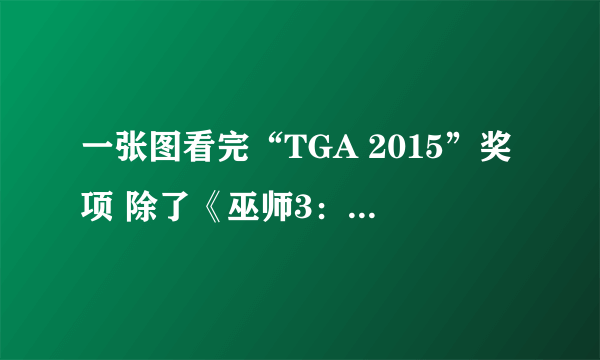 一张图看完“TGA 2015”奖项 除了《巫师3：狂猎》还有啥？