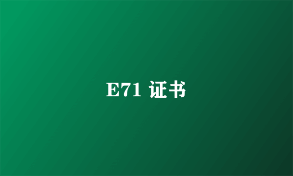 E71 证书