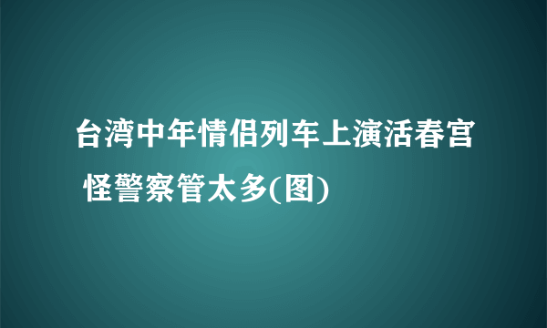 台湾中年情侣列车上演活春宫 怪警察管太多(图)