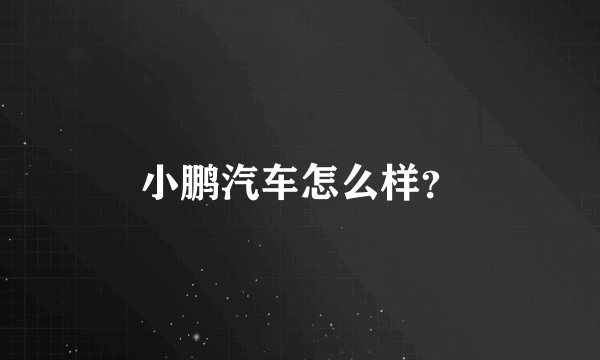 小鹏汽车怎么样？