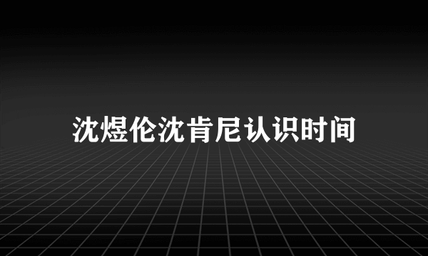 沈煜伦沈肯尼认识时间