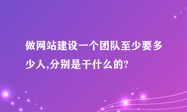 做网站建设一个团队至少要多少人,分别是干什么的?