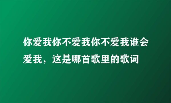 你爱我你不爱我你不爱我谁会爱我，这是哪首歌里的歌词