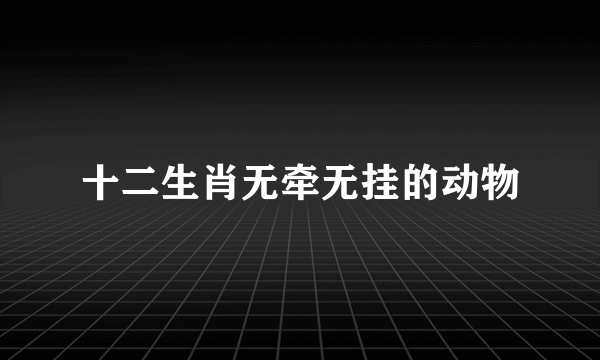 十二生肖无牵无挂的动物