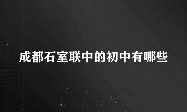 成都石室联中的初中有哪些