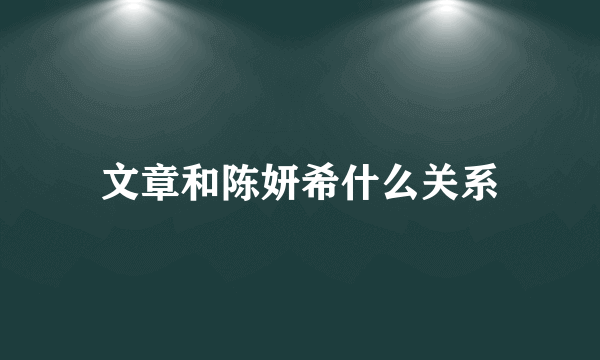 文章和陈妍希什么关系