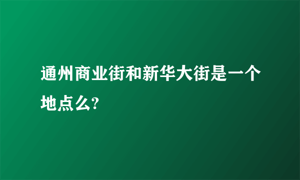 通州商业街和新华大街是一个地点么?