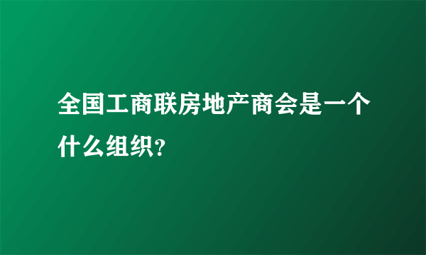 全国工商联房地产商会是一个什么组织？