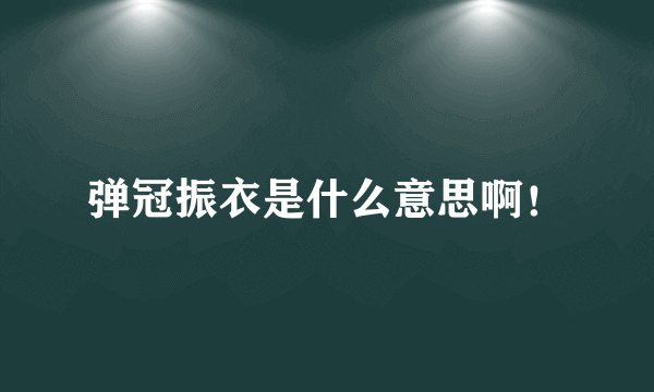 弹冠振衣是什么意思啊！