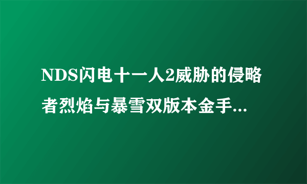 NDS闪电十一人2威胁的侵略者烈焰与暴雪双版本金手指请尽快回复因为很急的