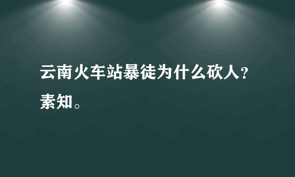 云南火车站暴徒为什么砍人？素知。