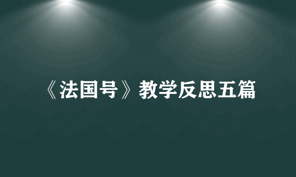 《法国号》教学反思五篇