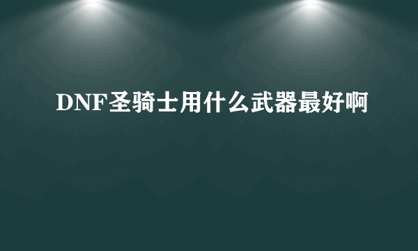 DNF圣骑士用什么武器最好啊