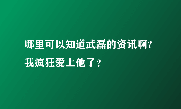 哪里可以知道武磊的资讯啊? 我疯狂爱上他了？