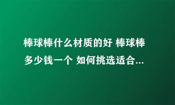 棒球棒什么材质的好 棒球棒多少钱一个 如何挑选适合自己的棒球棍