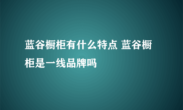 蓝谷橱柜有什么特点 蓝谷橱柜是一线品牌吗