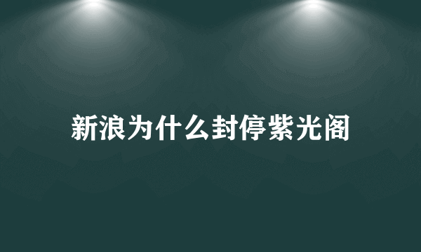 新浪为什么封停紫光阁