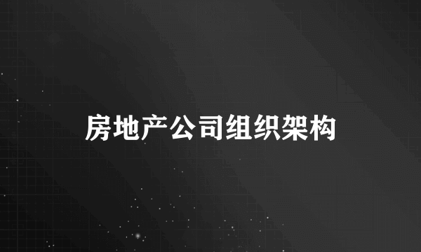 房地产公司组织架构