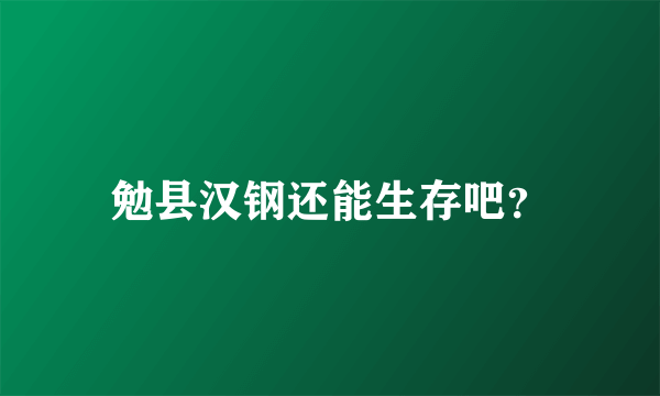 勉县汉钢还能生存吧？