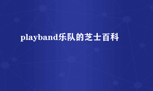 playband乐队的芝士百科