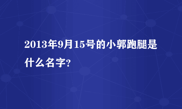 2013年9月15号的小郭跑腿是什么名字？