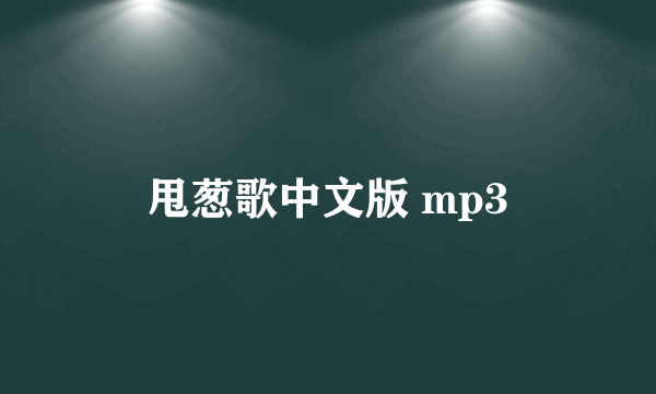 甩葱歌中文版 mp3