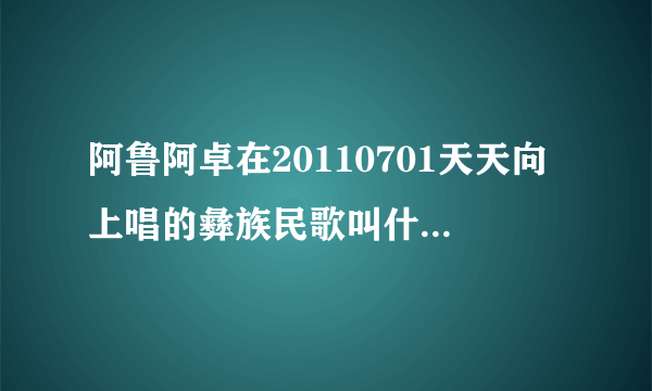 阿鲁阿卓在20110701天天向上唱的彝族民歌叫什么名字？