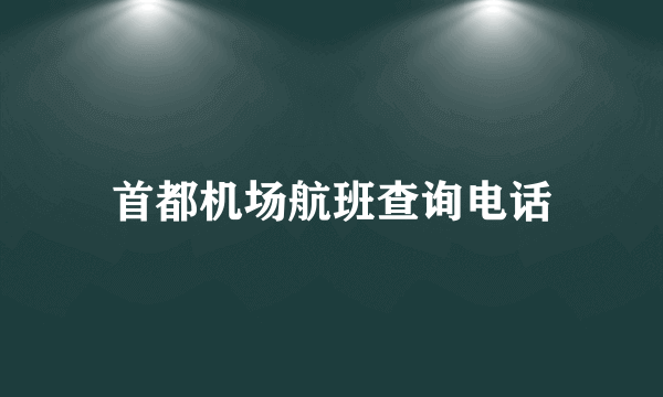 首都机场航班查询电话