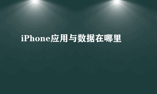 iPhone应用与数据在哪里